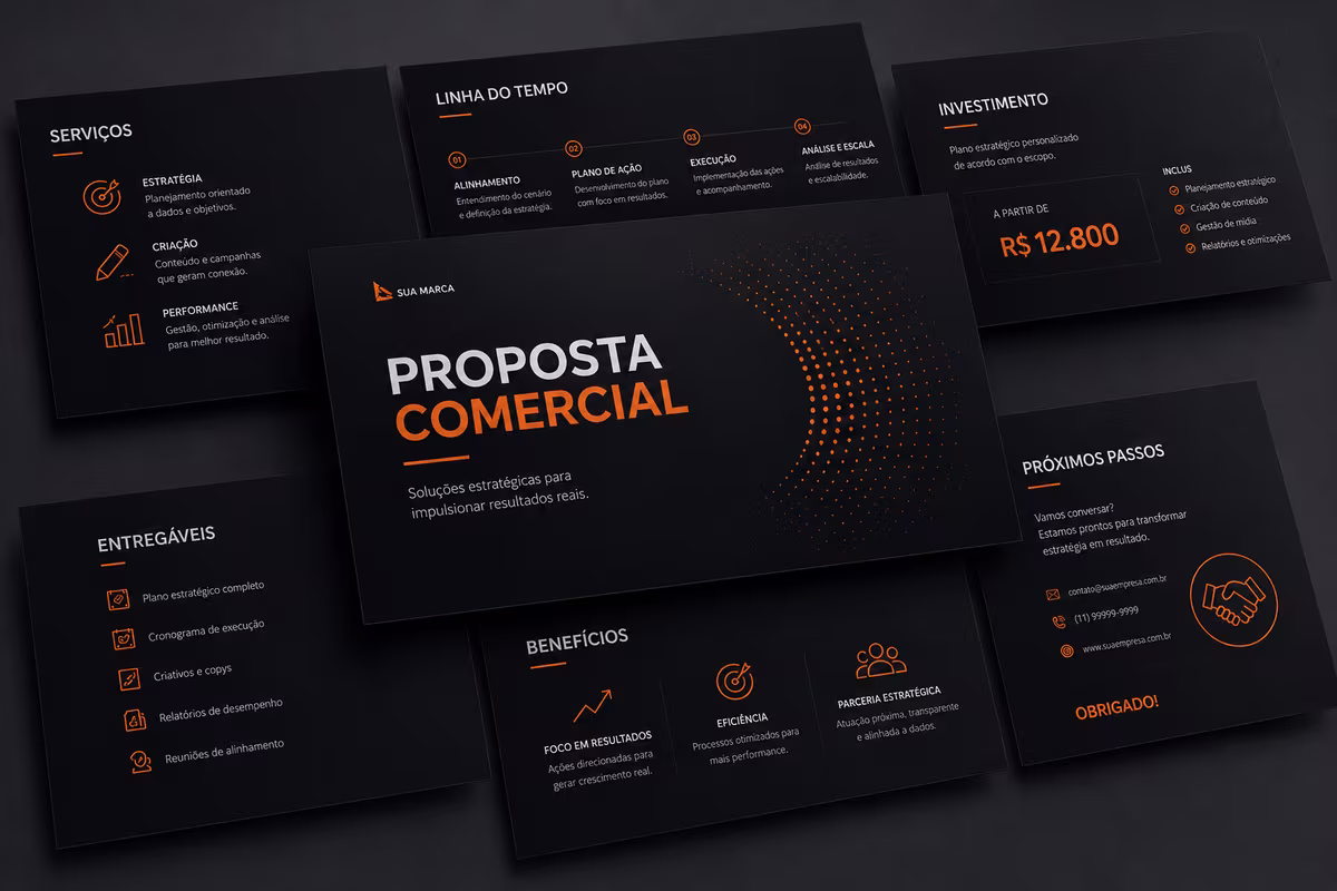 Apresentação comercial para enviar aos clientes